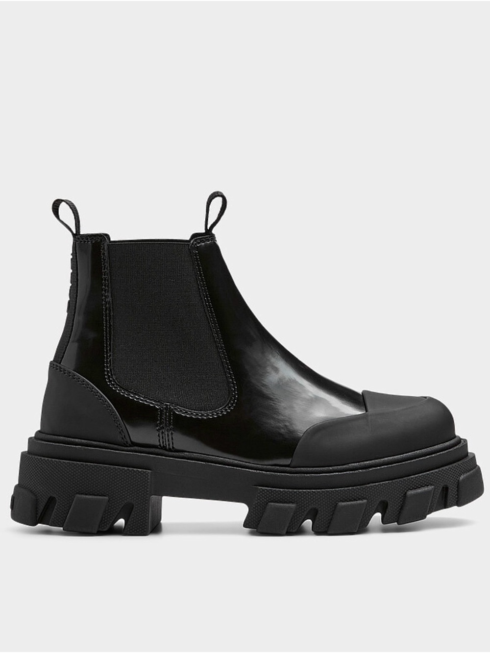 Ganni Black Chunky Chelsea Ankle Boots